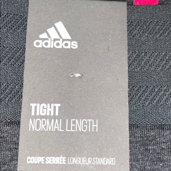 NWT Adidas leggings/tights gray with pink size M - Picture 5 of 5